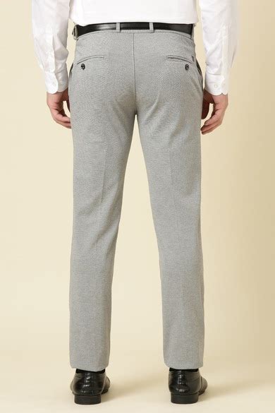 Buy Men Grey Textured Formal Trousers Online - 39826924 | Allen Solly