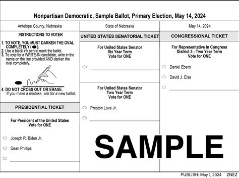 Antelope County Primary Election Sample Ballots - The Elgin Review ...