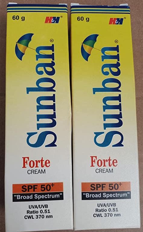Sunban Forte Cream SPF 50+ 60g (Pack of 2) : Amazon.in: Beauty