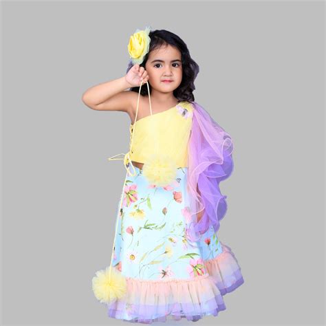 BABY GIGGLE BUTTERFLY EMBELLISHED PRINTED LEHENGA – Pinkcow Designs ...