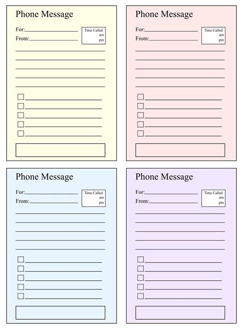 Image result for Phone Message Notes. Printable