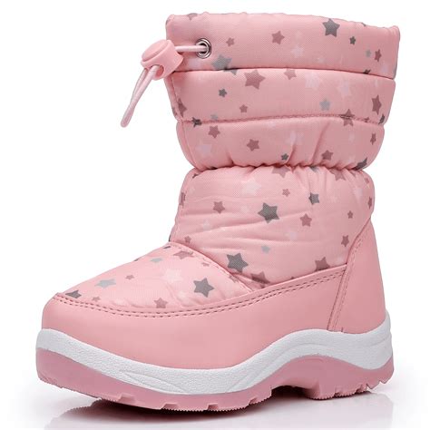 Blikcon Kids Snow Boots Girls Lightweight Slip Resistant Waterproof ...