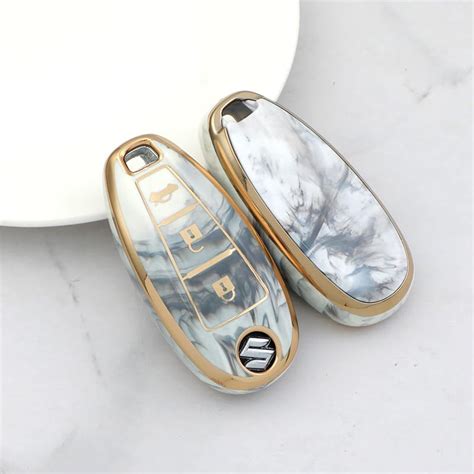 SSSalesRetail TPU Key Cover Marble Finish Gold Border Fit for Maruti ...