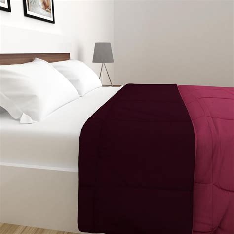 Buy Urbane Maroon Solid Micro Quilt from Home Centre at just INR 1499.0