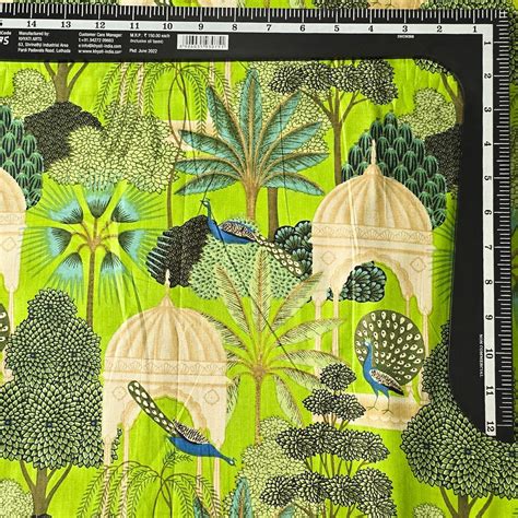 Pure Cotton Green Mughal Garden Screen Print Fabrics – Sanskruti