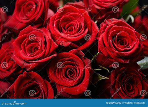 Big Bouquet of Roses Close-up Stock Photo - Image of issues ...