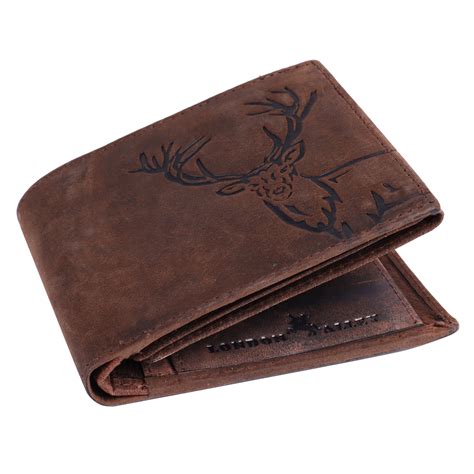LONDON ALLEY Elk Vintage Brown RFID Blocking Men's Leather Wallet ...