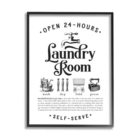 Stupell Industries Vintage Laundry Room Definition Wash Dry Fold ...