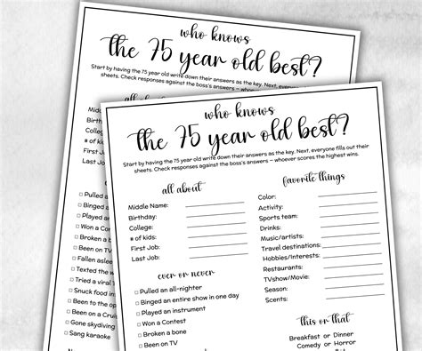 75th Birthday Game Idea – The Hustling Cat Lady