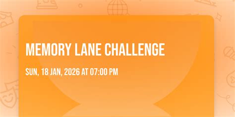 memory lane challenge , Iddo, Lagos, Nigeria, 18 January 2026 | AllEvents