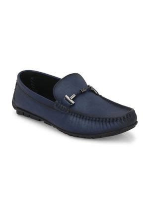 Buy Hitz Men's Blue Leather Slip-On Casual Loafer Shoes Online
