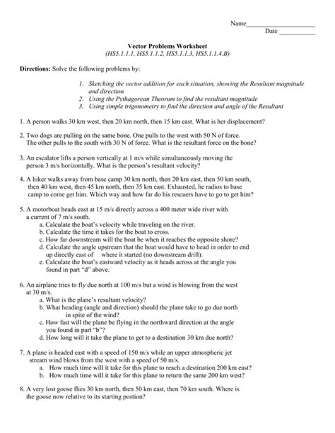 Applied Math 1 Vector Worksheet 的图像结果