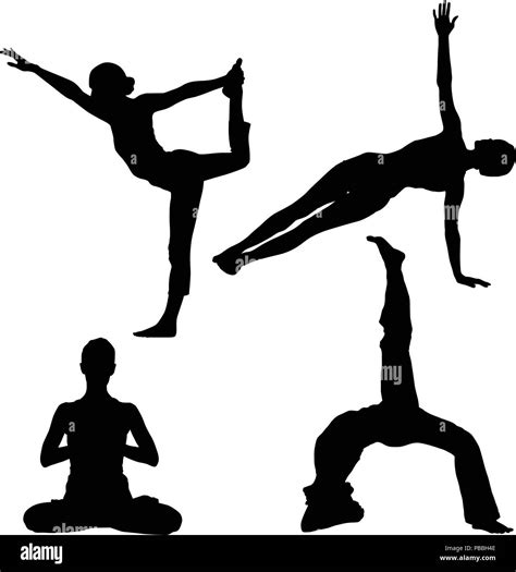 Silhouettes of people in yoga poses Stock Vector Image & Art - Alamy