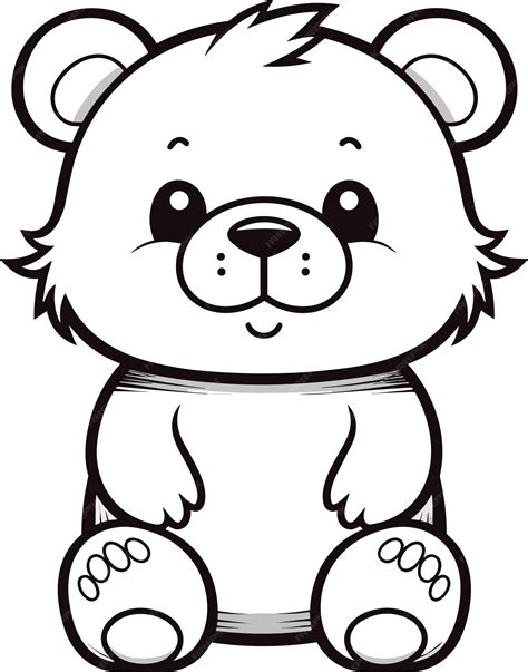 Premium Vector | A cute bear colouring pages for kids vector illustration