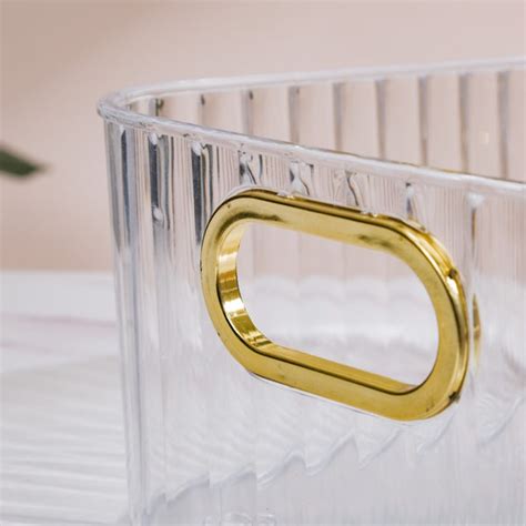 Ribbed Storage Organiser Transparent 11 Inch Online - Premium Basket ...