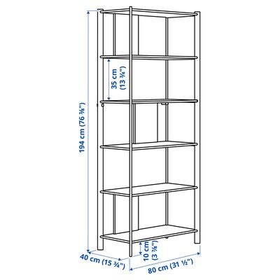 JÄTTESTA shelving unit, black, 80x195 cm (311/2x763/4") - IKEA