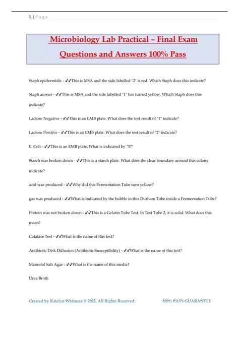 Microbiology Lab Practical Questions 的图像结果