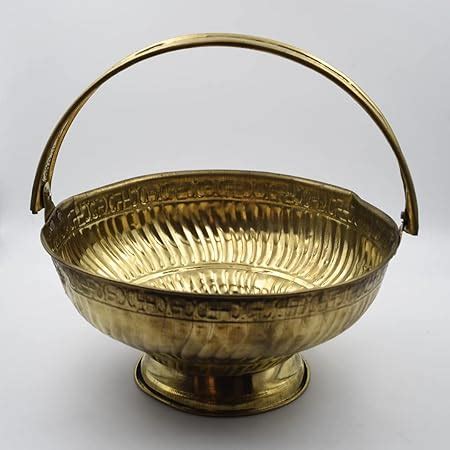 Buy Pure Source India Brass Traditional Oval Shaped Pooja Basket/Pooja ...