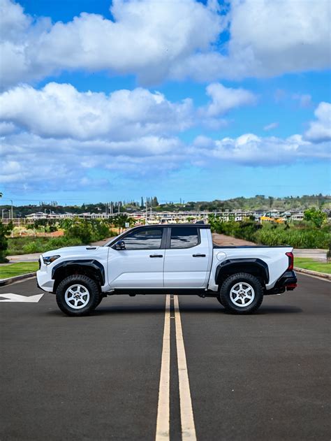 White and Black, 'Classic' Toyota Tacoma TRD Pro Rides Lifted on White 18s and Black 35s ...