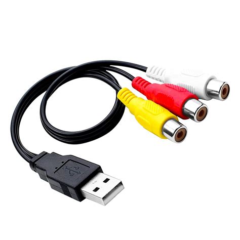RCA to USB Cable, USB to 3 RCA Cable, USB A 2.0 Male India | Ubuy