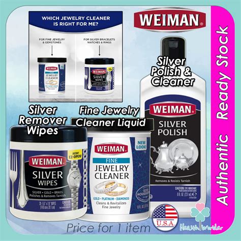 USA Weiman Silver Polish and Cleaner l Jewelry Polish Cleaner Wipes l ...