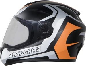 Steelbird SBH-11 Alpha-Beta Full Face Graphic Helmet with Glossy Silver ...