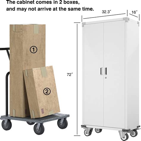 Buy AOBABO Steel Storage Cabinet with Wheels, Lockable Storage Cabinet ...