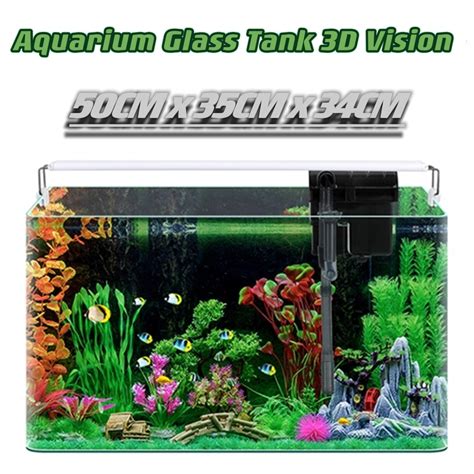 Aquarium Glass Tank 3D Vision 50CM x 35CM x 34CM and 5mm thickness ...