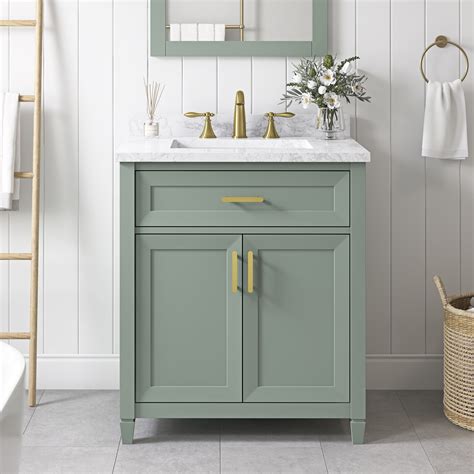 Shop allen + roth Lancashire 30-in Sage Green Bathroom Vanity ...