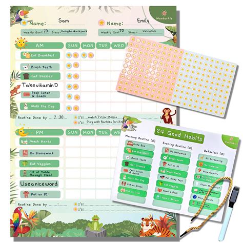 Buy Chore Chart for Kids - Star Reward Chart for 2 Kids - ADHD Tools ...