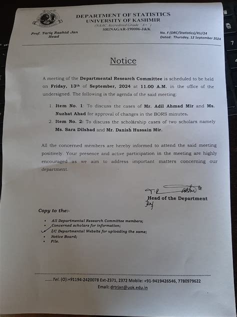 Statistics, University of Kashmir