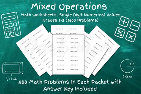 Image result for Mixed Operations Math Sheets
