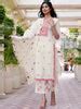 Buy Off-White Yoke Design Cotton Straight Kurta With Palazzos & Dupatta ...