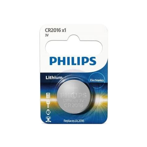 Philips CR2016 3V Lithium Coin Cell Batteries (Silver) - Single Pack ...