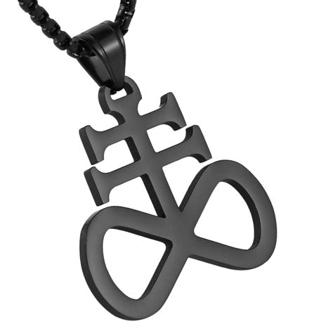 Buy HZMAN Unisex Stainless Steel Church of Satan Satanic Leviathan ...
