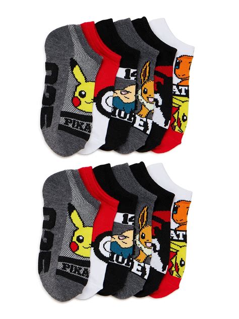 Buy Pokemon Boys No Show Socks, 12-Pack, Sizes S-L Online at Lowest ...