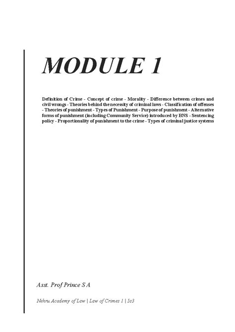 Law of Crimes 1 | Module 1 - Understanding Crime and Morality Dynamics ...