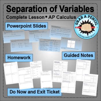 Image result for Calculus Separation of Variables