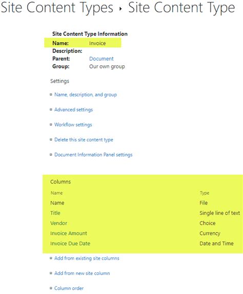 SharePoint Content Type Library 的图像结果