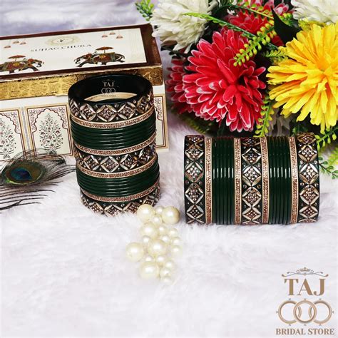 Premium Lac Bridal Bangles Set in Latest Kundan and Rhinestones Design ...