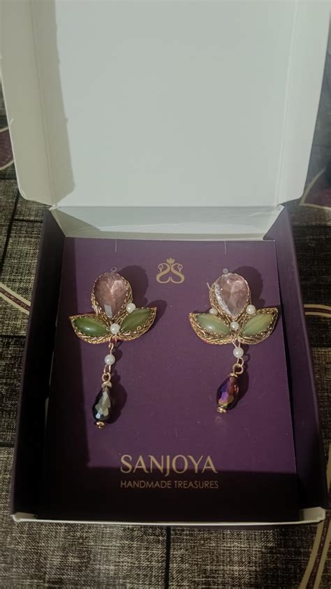 SANJOYA by EVERSTYLISH Embroidered Earrings for Women | Stones, Beads ...