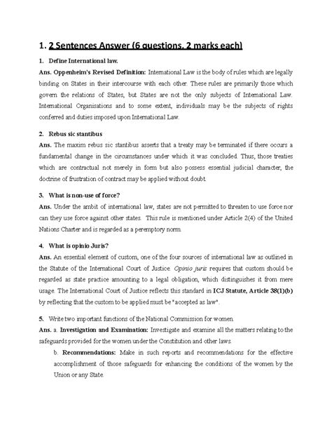 PIL Notes print - 2 markers - 1. 2 Sentences Answer (6 questions, 2 ...