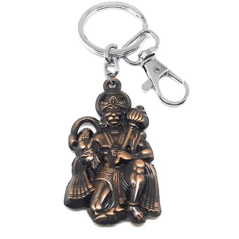 SAHIB COLLECTION Double Sided Hanuman Ji Metal Keyrinng Keychain with ...