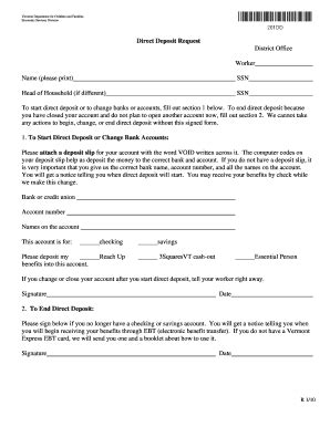 Fillable Online dcf vermont Head of Household (if different) Fax Email ...