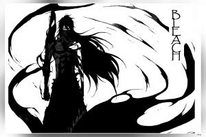 Bleach Kurosaki Ichigo Monochrome Matte Finish Poster Paper Print ...