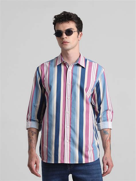 Pink Striped Full Sleeves Shirt