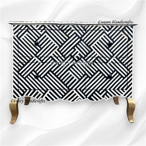 Optical Estelle Bone Inlay 2 Drawer Chest Black – Luxury Handicrafts