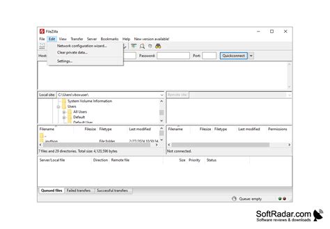 Image result for Context Menu FileZilla