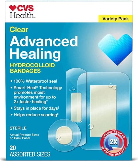 Amazon.com: CVS Health Clear Advanced Healing Hydrocolloid Bandages ...