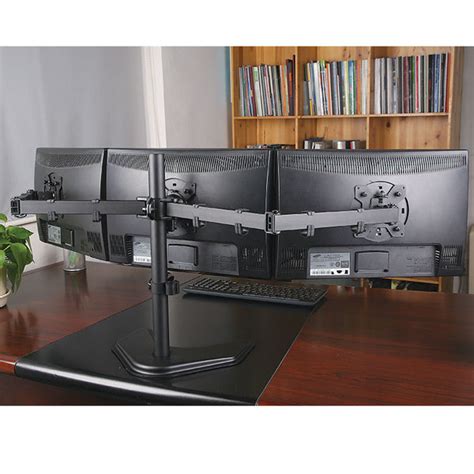 Desktop Triple LCD Monitor Three LCD Arm Monitor Mount Stand Adjustabl ...